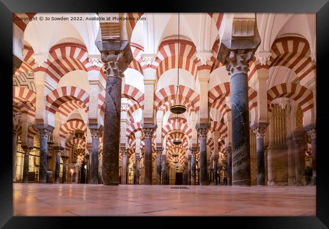 The arches of the Cordoba Mezquita Framed Print by Jo Sowden