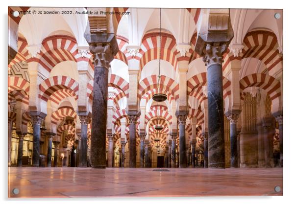 The arches of the Cordoba Mezquita Acrylic by Jo Sowden