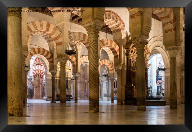 Inside the Cordoba Mezquita Framed Print by Jo Sowden