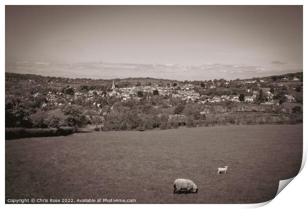 Painswick countryside view Print by Chris Rose