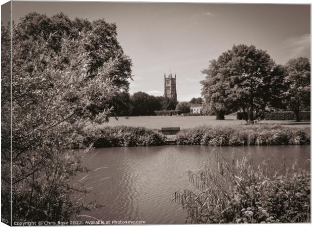 Cirencester church and park Canvas Print by Chris Rose