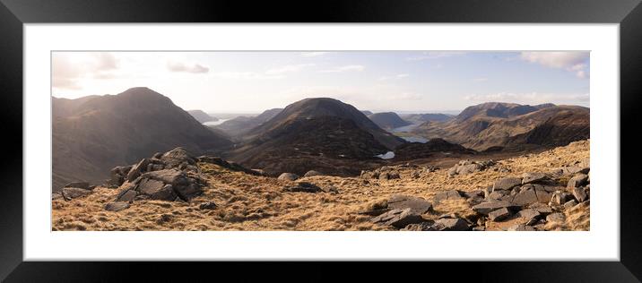 Brandreth and haystacks and buttermere ennerdale valley Lake-Dsitrict Framed Mounted Print by Sonny Ryse