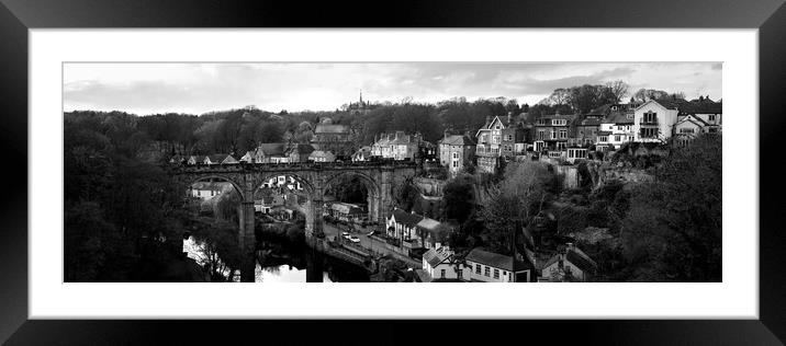 Knaresborough Viaduct black and white Framed Mounted Print by Sonny Ryse
