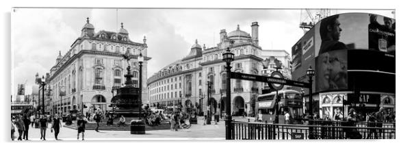 Piccadilly Circus London Street Black and white Acrylic by Sonny Ryse