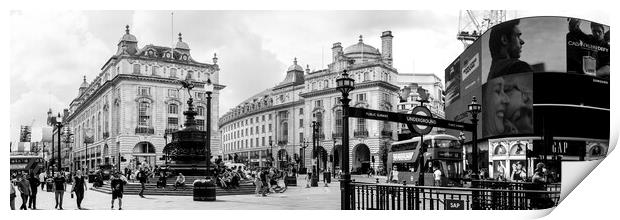 Piccadilly Circus London Street Black and white Print by Sonny Ryse