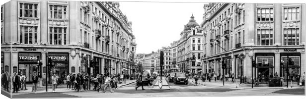 Regent Street London Black and White 2 Canvas Print by Sonny Ryse