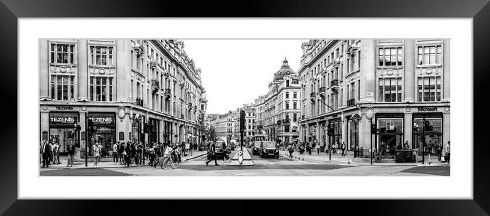 Regent Street London Black and White 2 Framed Mounted Print by Sonny Ryse