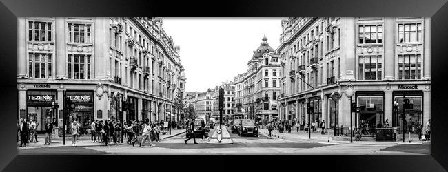Regent Street London Black and White 2 Framed Print by Sonny Ryse