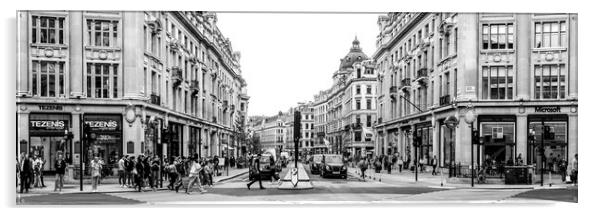 Regent Street London Black and White 2 Acrylic by Sonny Ryse