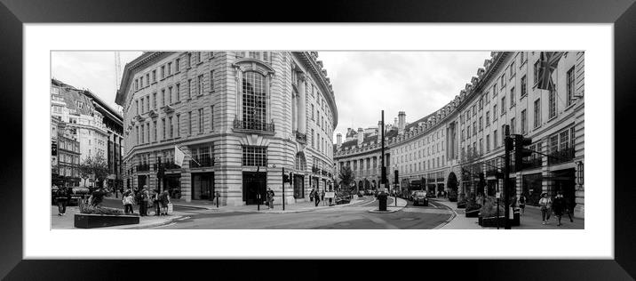 Regent Street London Black and white Framed Mounted Print by Sonny Ryse