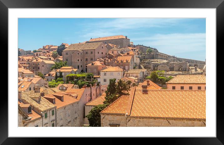 Overlooking Dubrovnik's Enchanting Rooftops Framed Mounted Print by Margaret Ryan