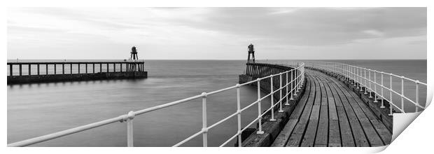 Whitby harbour Pier Black and white Yorkshire coast England.jpg Print by Sonny Ryse