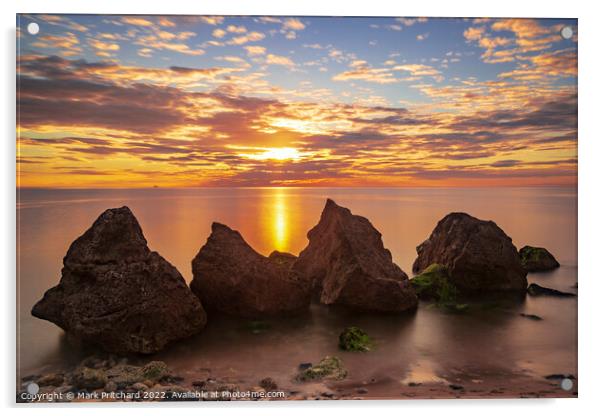 Trow Rocks Sunrise Acrylic by Mark Pritchard