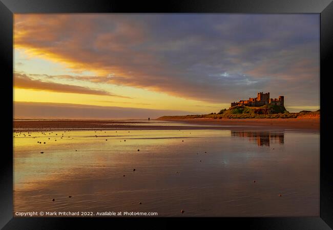 Bamburgh Castle Sunrise Framed Print by Mark Pritchard