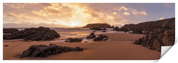 Marloes Sands Beach Sunset Pembrokeshire Coast Wales Print by Sonny Ryse