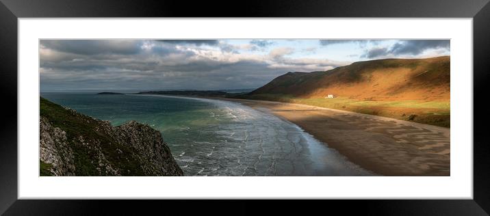 Rhossili Bay Gower Coast Wales Framed Mounted Print by Sonny Ryse