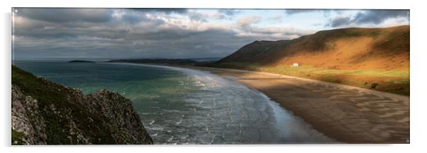 Rhossili Bay Gower Coast Wales Acrylic by Sonny Ryse