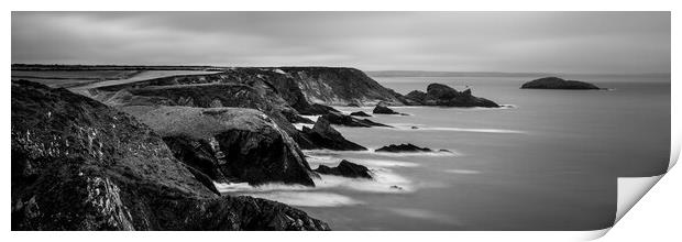 Solva Cliffs black and white Pembrokeshire Coast Wales Print by Sonny Ryse