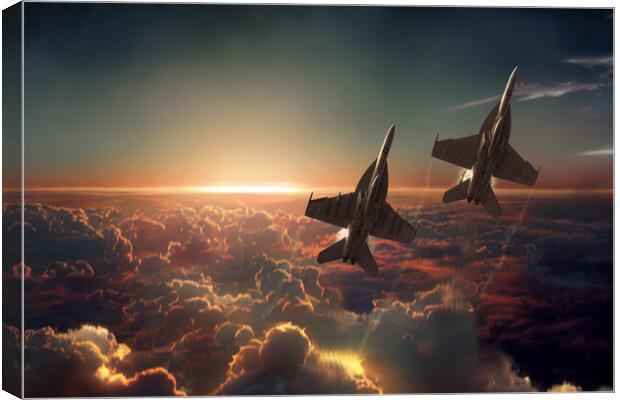 F18 Hornet Cloud Burst Canvas Print by J Biggadike