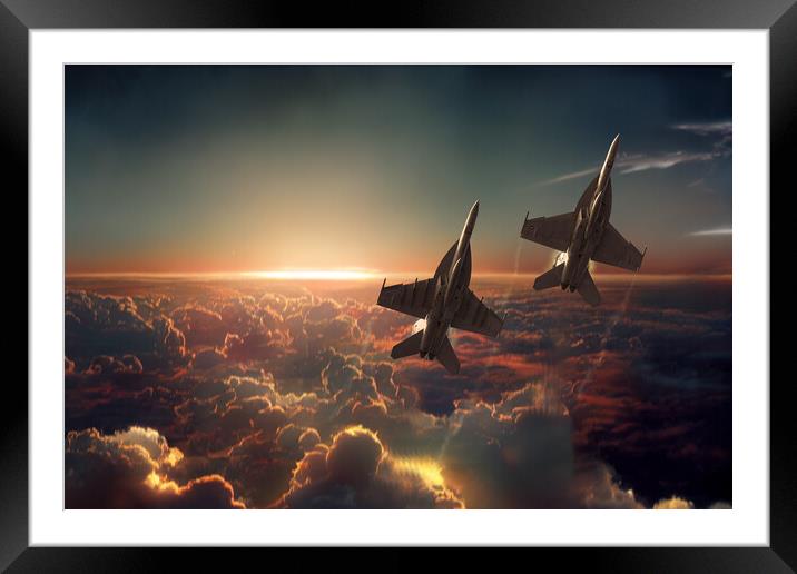 F18 Hornet Cloud Burst Framed Mounted Print by J Biggadike