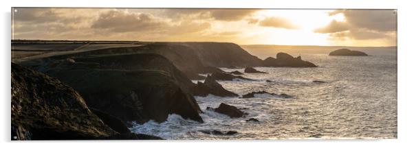 Solva Cliffs Sunrise Pembrokeshire Coast Wales Acrylic by Sonny Ryse