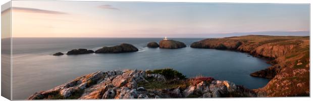 Strumble Head Lighthouse sunset Pembrokeshire Coast Wales Canvas Print by Sonny Ryse