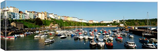 Tenby Harbour and Fishing Boats Pembrokeshire Wales Canvas Print by Sonny Ryse