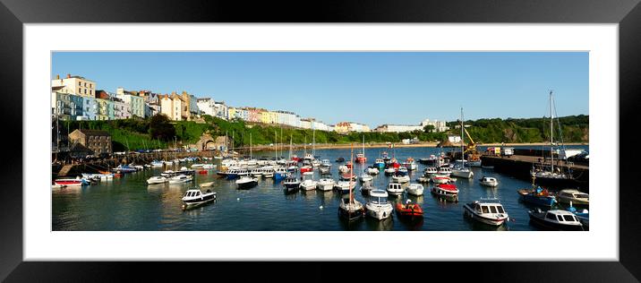 Tenby Harbour and Fishing Boats Pembrokeshire Wales Framed Mounted Print by Sonny Ryse