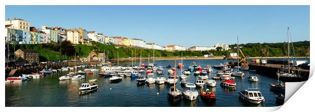 Tenby Harbour and Fishing Boats Pembrokeshire Wales Print by Sonny Ryse