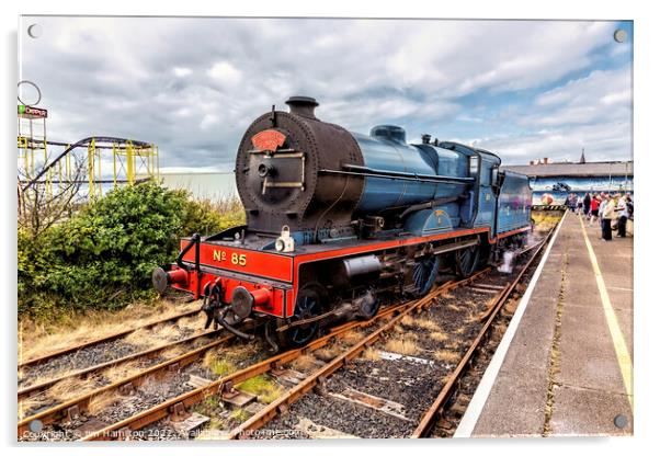 Steam locomotive No85 Merlin at Portrush, Northern Ireland Acrylic by jim Hamilton