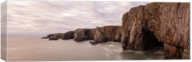 Castlemartin Saint Govans Chapel Stack Rocks Pembrokeshire Coast Canvas Print by Sonny Ryse