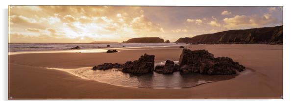 Marloes Sands Beach Sunset Pembrokeshire Coast Wales Acrylic by Sonny Ryse