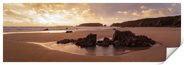 Marloes Sands Beach Sunset Pembrokeshire Coast Wales Print by Sonny Ryse
