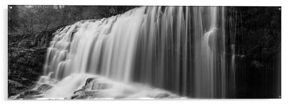 Sgwd Isaf Clun-Gwyn Waterfall Four falls brecon beacons wales Acrylic by Sonny Ryse