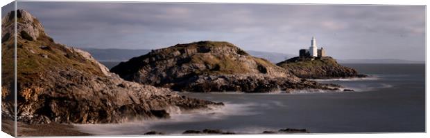 Mumbles Lighthouse Gower Coast Wales Canvas Print by Sonny Ryse