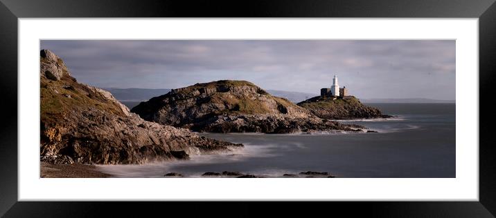 Mumbles Lighthouse Gower Coast Wales Framed Mounted Print by Sonny Ryse