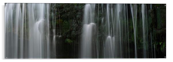 Sgwd Isaf Clun-Gwyn Waterfall Four falls brecon beacons wales Acrylic by Sonny Ryse