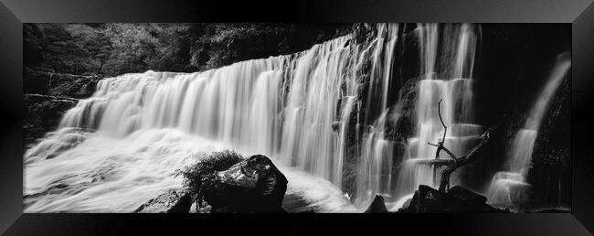 Sgwd Isaf Clun-Gwyn Waterfall Four falls brecon beacons wales bl Framed Print by Sonny Ryse