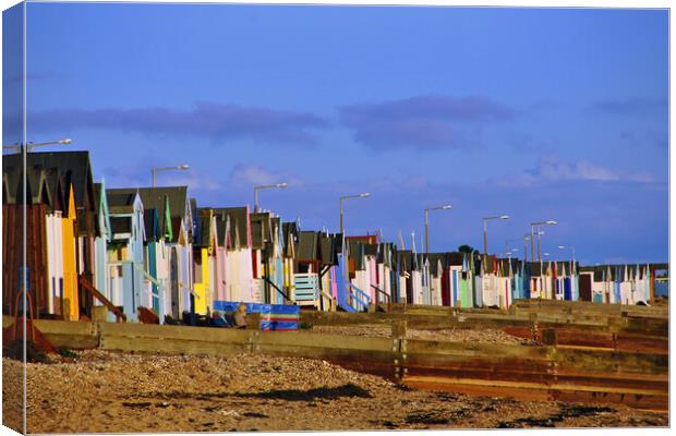 Thorpe Bay Beach Huts Essex England Canvas Print by Andy Evans Photos