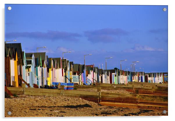 Thorpe Bay Beach Huts Essex England Acrylic by Andy Evans Photos