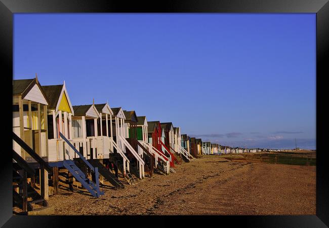 Thorpe Bay Beach Huts Essex England Framed Print by Andy Evans Photos