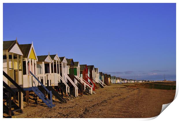 Thorpe Bay Beach Huts Essex England Print by Andy Evans Photos