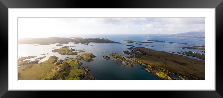 Benbecula Island Uist Lochs aerial Outer Hebrides Framed Mounted Print by Sonny Ryse