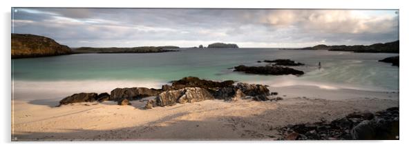 Bosta beach bostadh Great Bernera Island Outer Hebrides Scotland Acrylic by Sonny Ryse