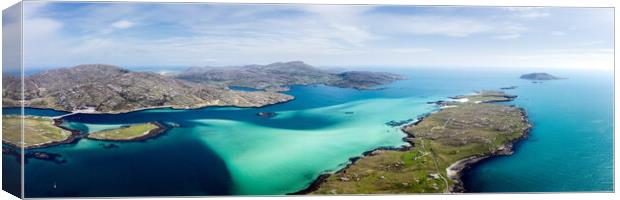 Castle Bay Barra Island Aerial Outer Hebrides Scotland Canvas Print by Sonny Ryse