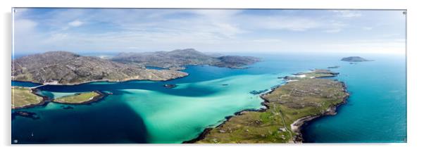 Castle Bay Barra Island Aerial Outer Hebrides Scotland Acrylic by Sonny Ryse