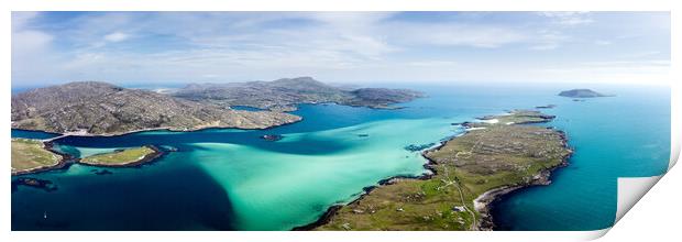 Castle Bay Barra Island Aerial Outer Hebrides Scotland Print by Sonny Ryse