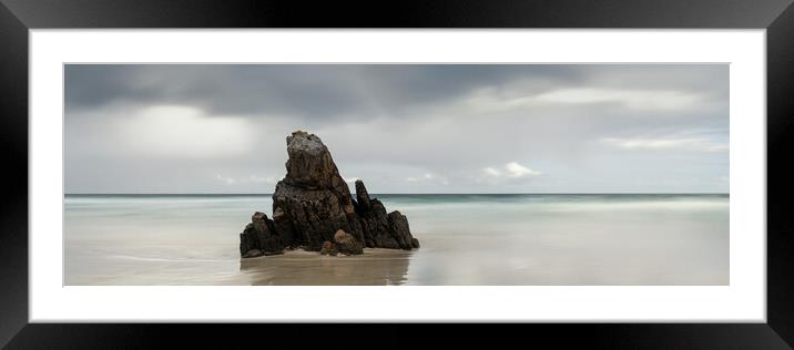 Garry beach Sea Stack North Tolsta Isle of Lewis Outer Hebrides Framed Mounted Print by Sonny Ryse