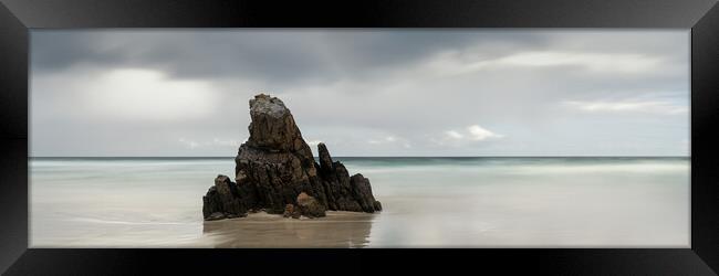 Garry beach Sea Stack North Tolsta Isle of Lewis Outer Hebrides Framed Print by Sonny Ryse