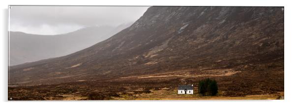 Glencoe mountians and white house scotland highlands Acrylic by Sonny Ryse
